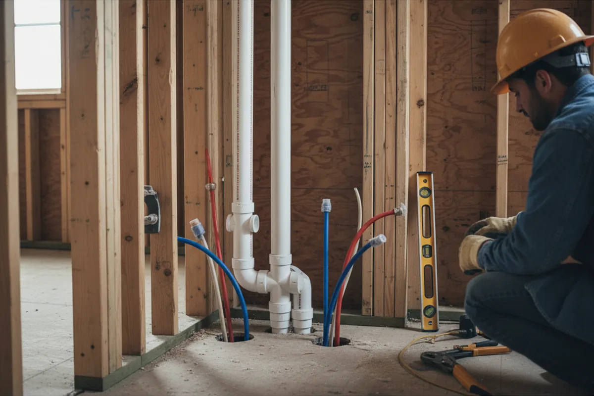 Drain and supply rough-in during Drain Cleaning in Mount Perry